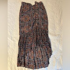 Blue Rain Multicolor Paisley Maxi Skirt